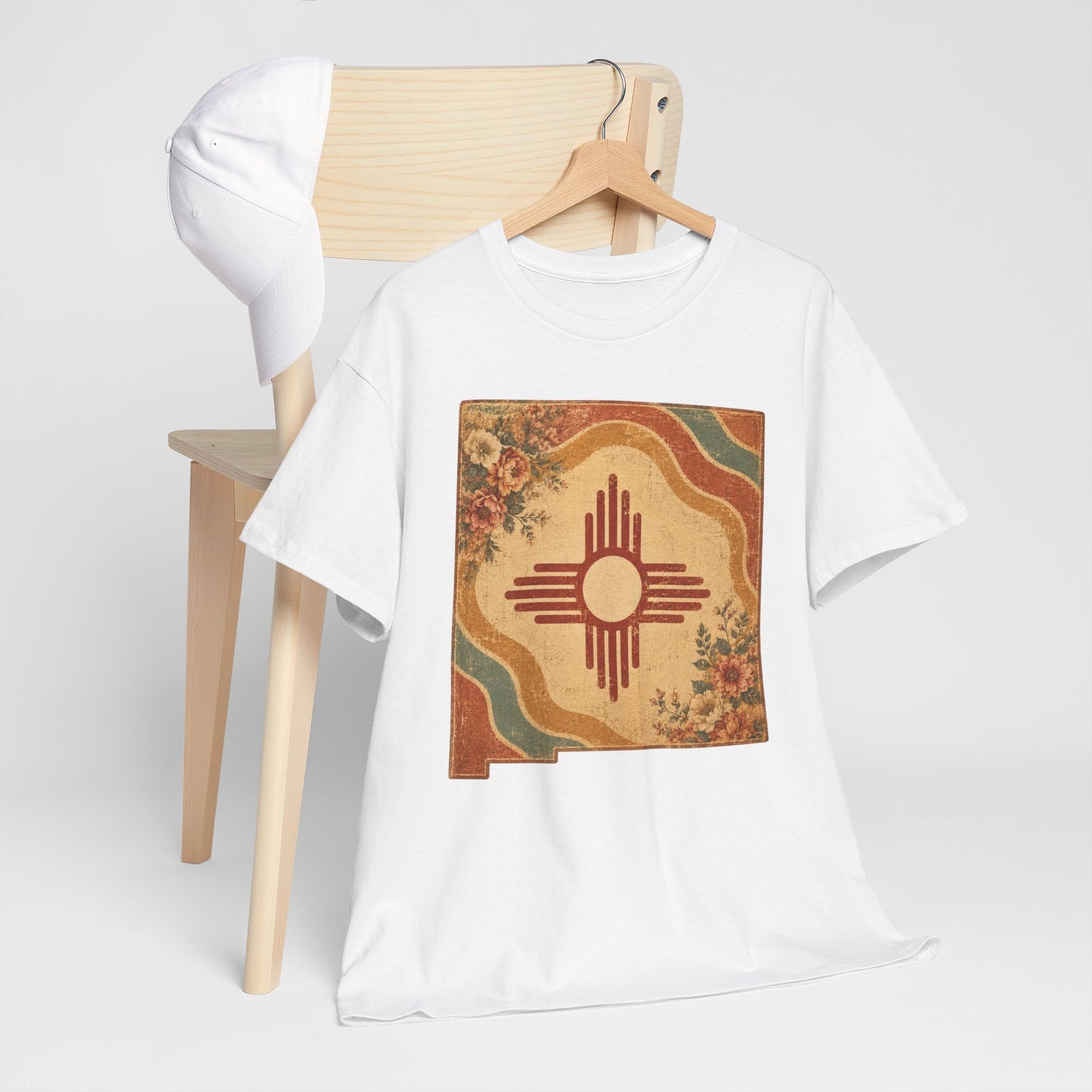 Southwest Zia Symbol Tee — Vintage Floral Desert Graphic T-Shirt