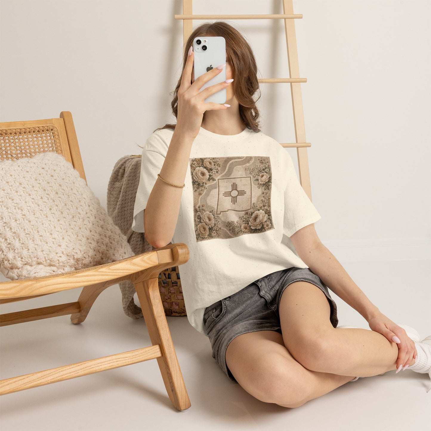 New Mexico Zia Floral T‑Shirt — Vintage Desert Sun Graphic Tee