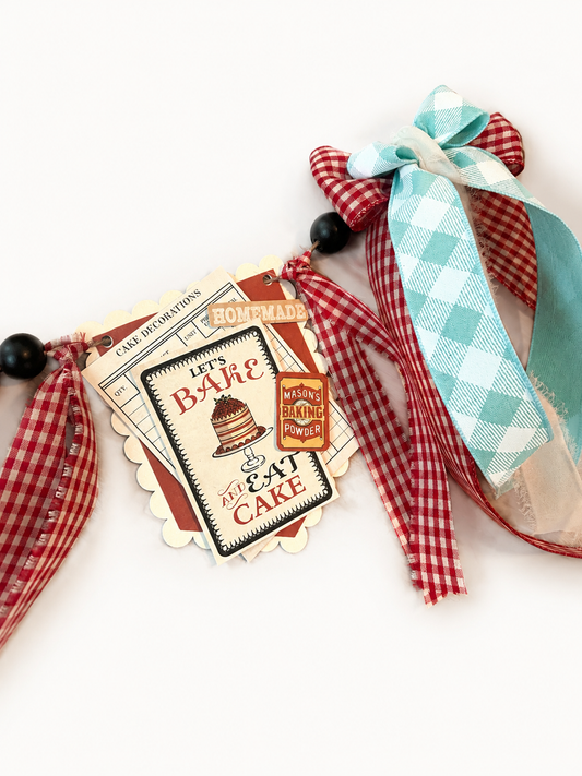 Retro Cake Handmade Ribbon Banner | Cake Table decor