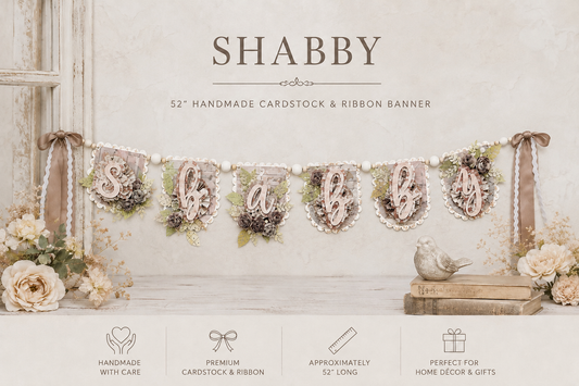 Shabby Chic Handmade Ribbon Banner
