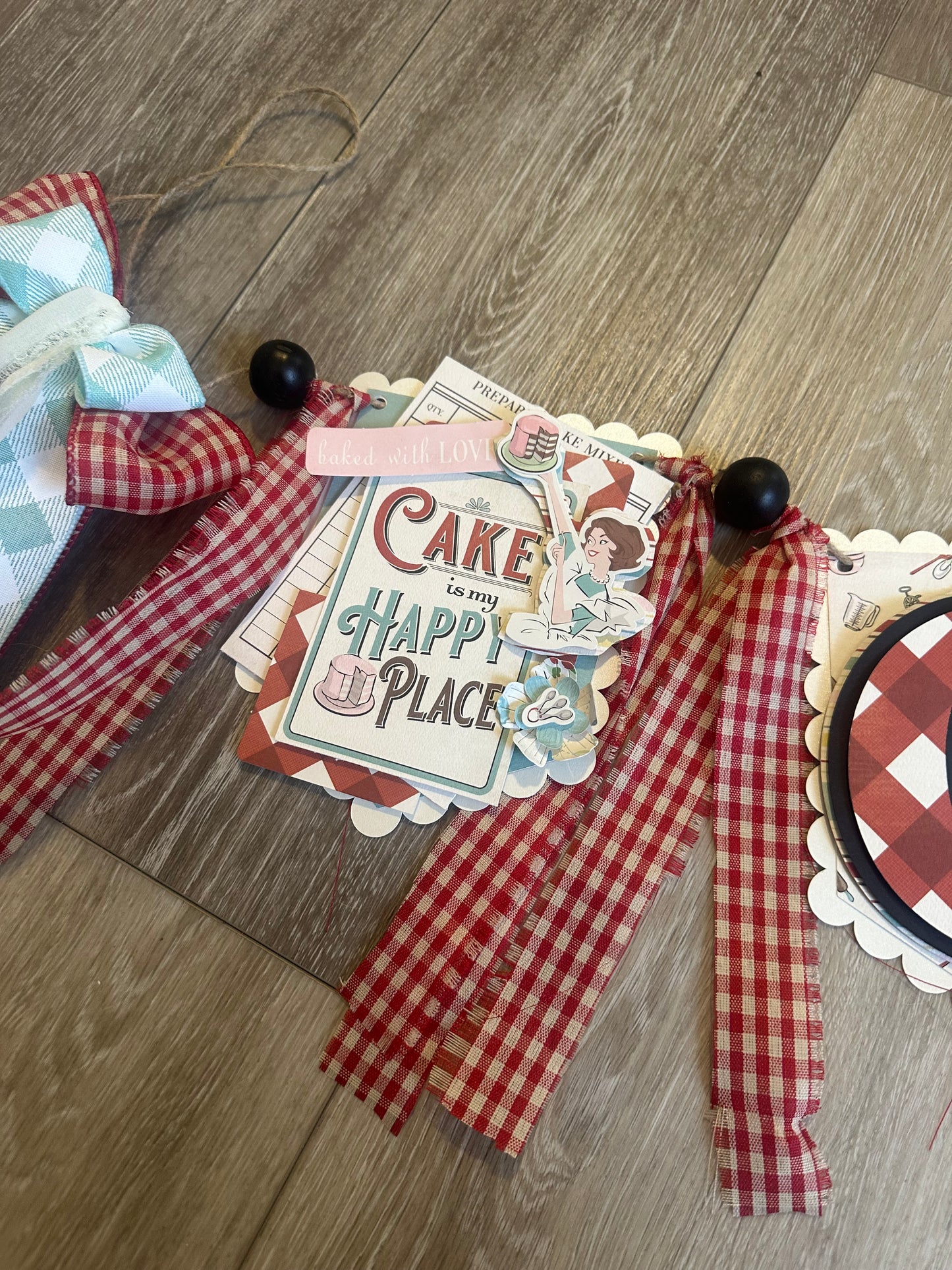 Retro Cake Handmade Ribbon Banner | Cake Table decor