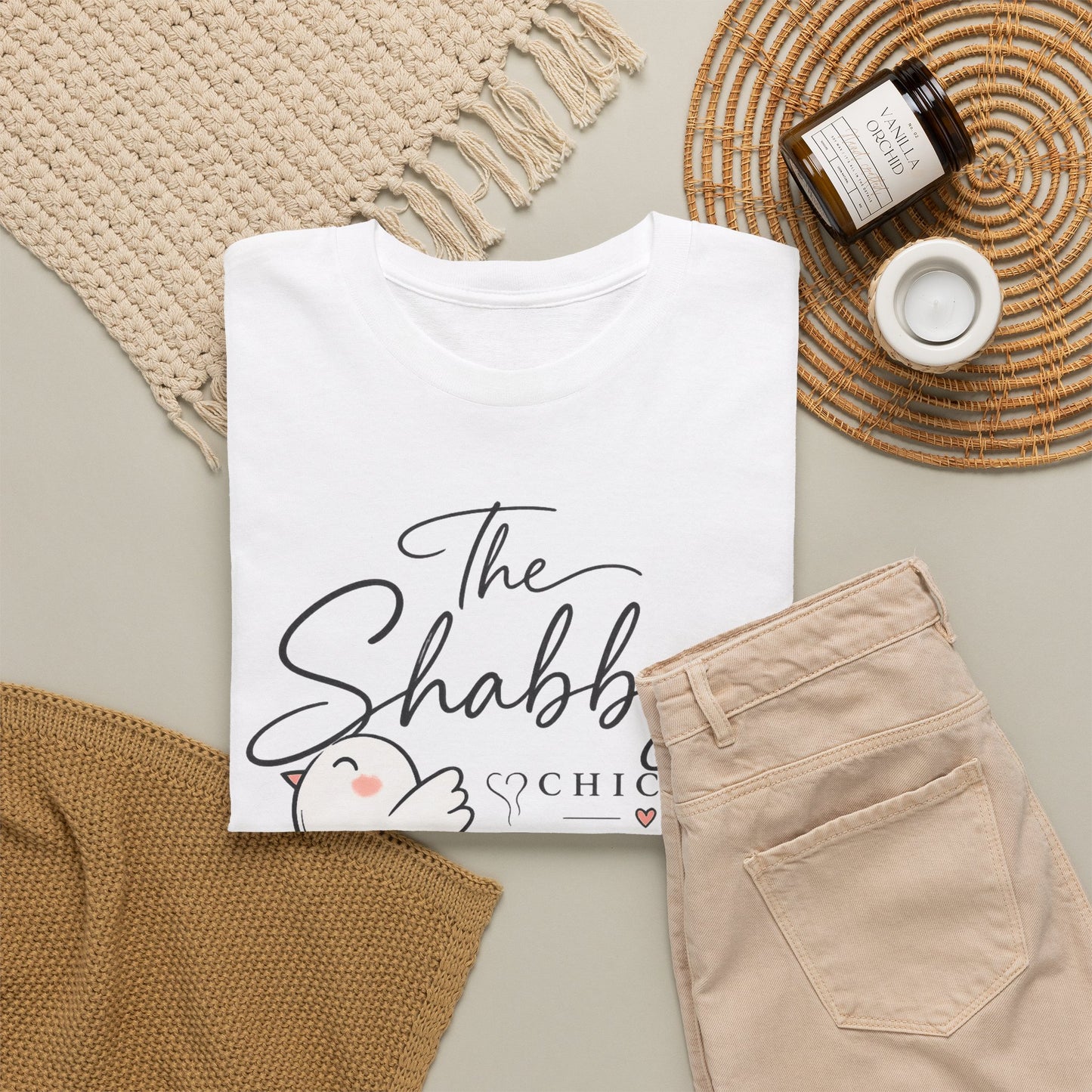 The Shabby Chicery "Caff-Hen-Ated" Tee — Cute Chicken & Coffee Graphic T-Shirt