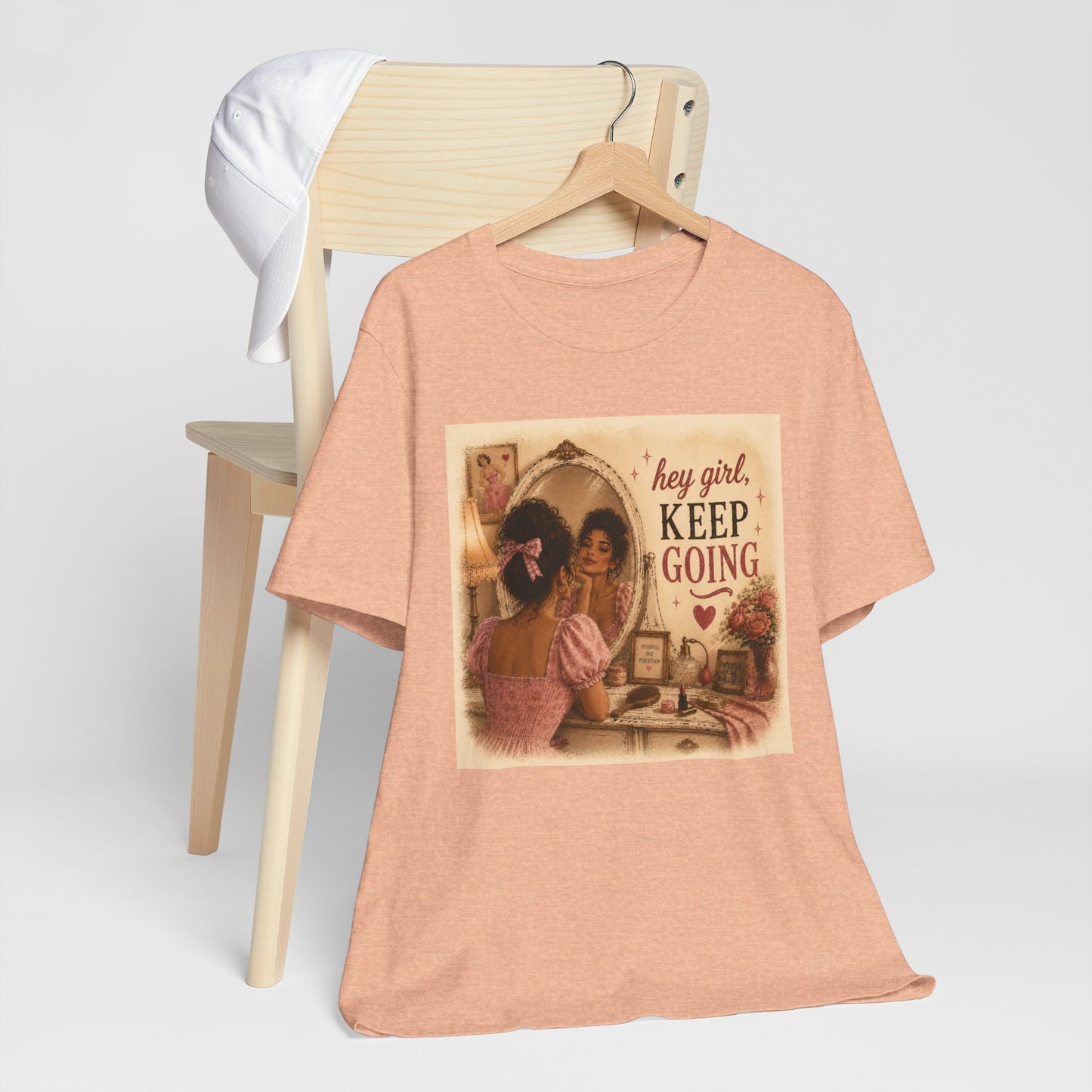 Keep Going Tee — 'Hey Girl, Keep Going' Motivational Graphic T-Shirt - Pink