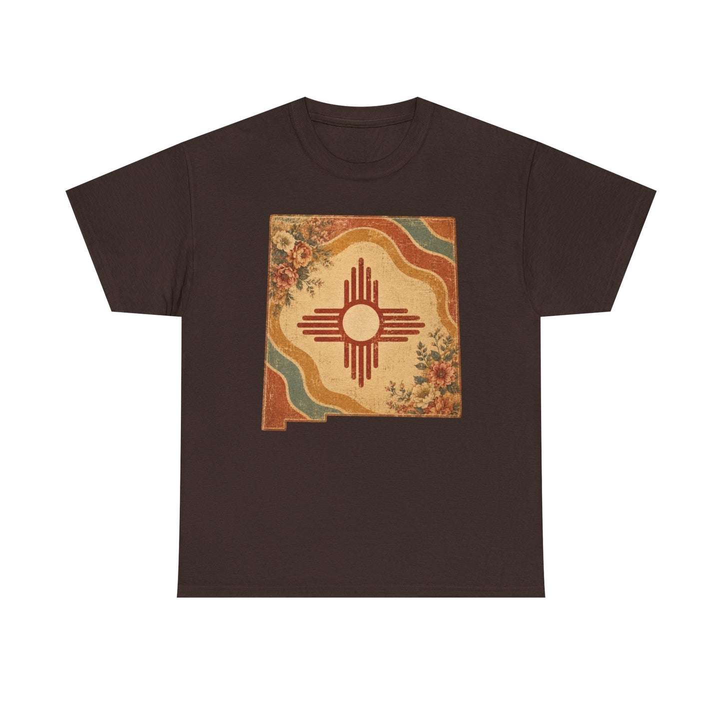 Southwest Zia Symbol Tee — Vintage Floral Desert Graphic T-Shirt