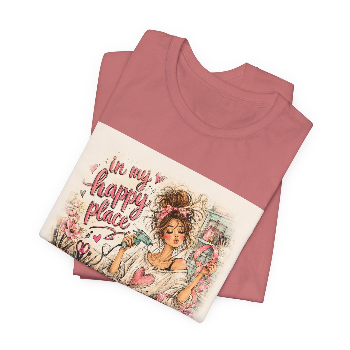 Happy Place Tee — Crafty Girl Self-Care Graphic T-Shirt