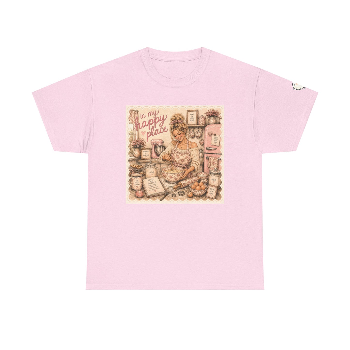 Kitchen Cozy T‑Shirt — "This Is My Happy Place" Baking Vintage Graphic Tee