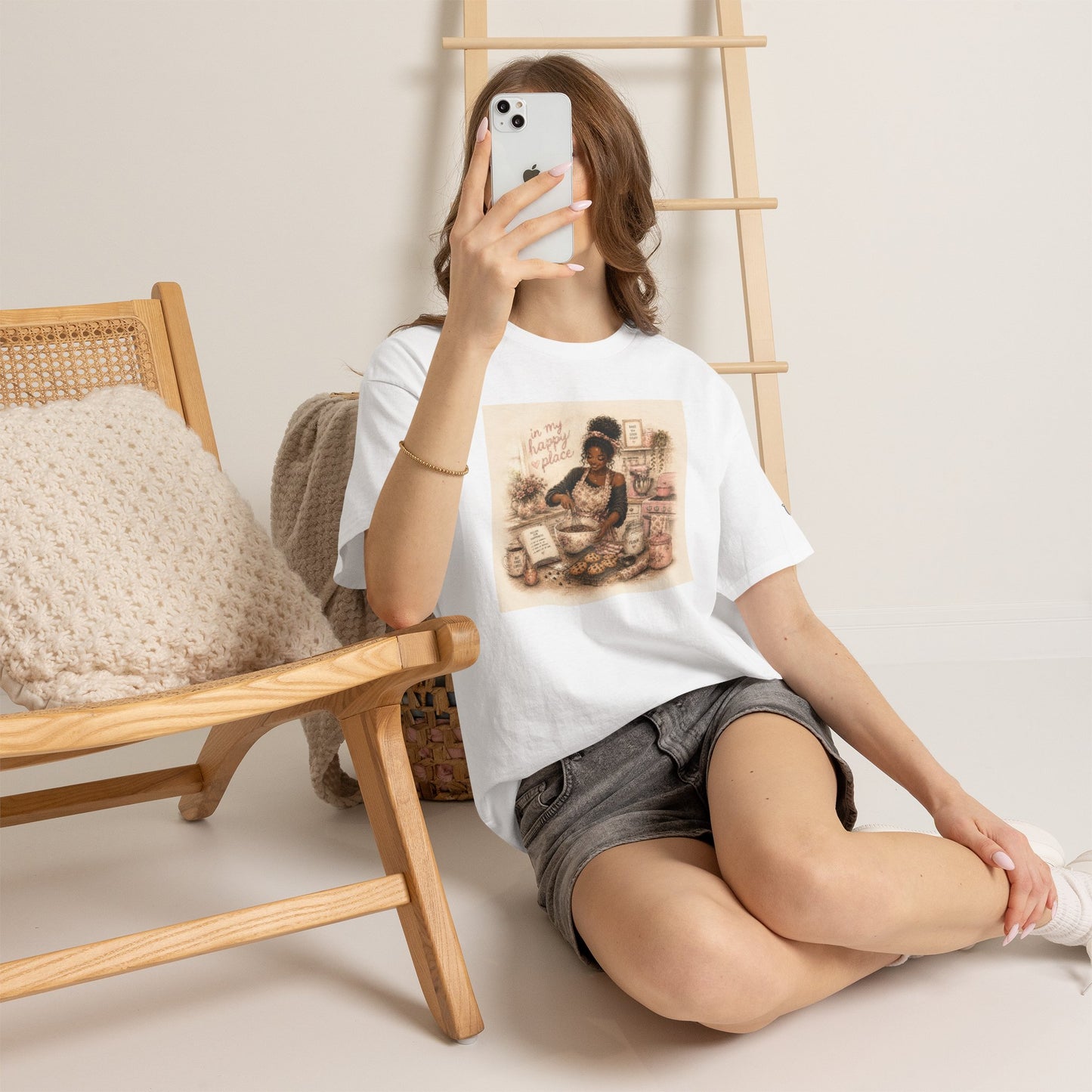 Cute Black Woman Baking T‑Shirt — "My Happy Place" Graphic Tee