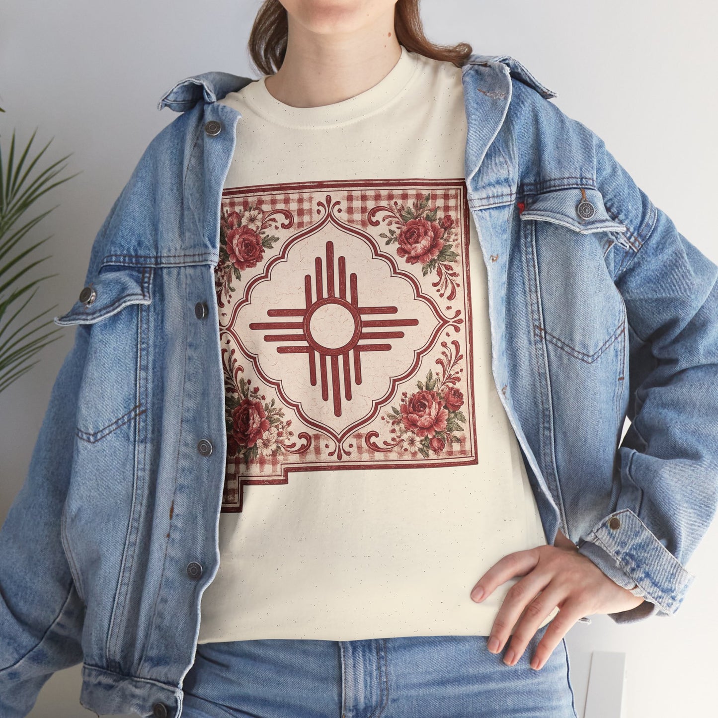 Zia Sun Tile Graphic Tee — Southwestern Boho Cotton T-Shirt