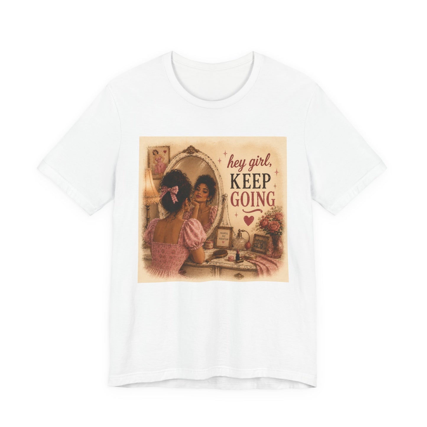 Keep Going Tee — 'Hey Girl, Keep Going' Motivational Graphic T-Shirt - Pink
