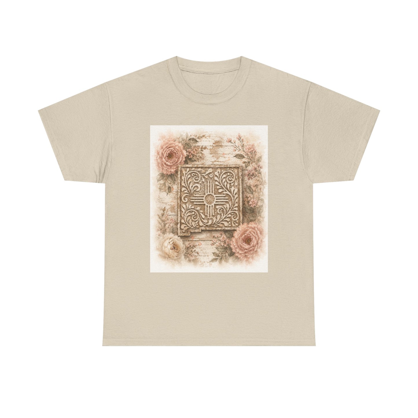 New Mexico Zia Pink Floral Tile Vintage Graphic Tee