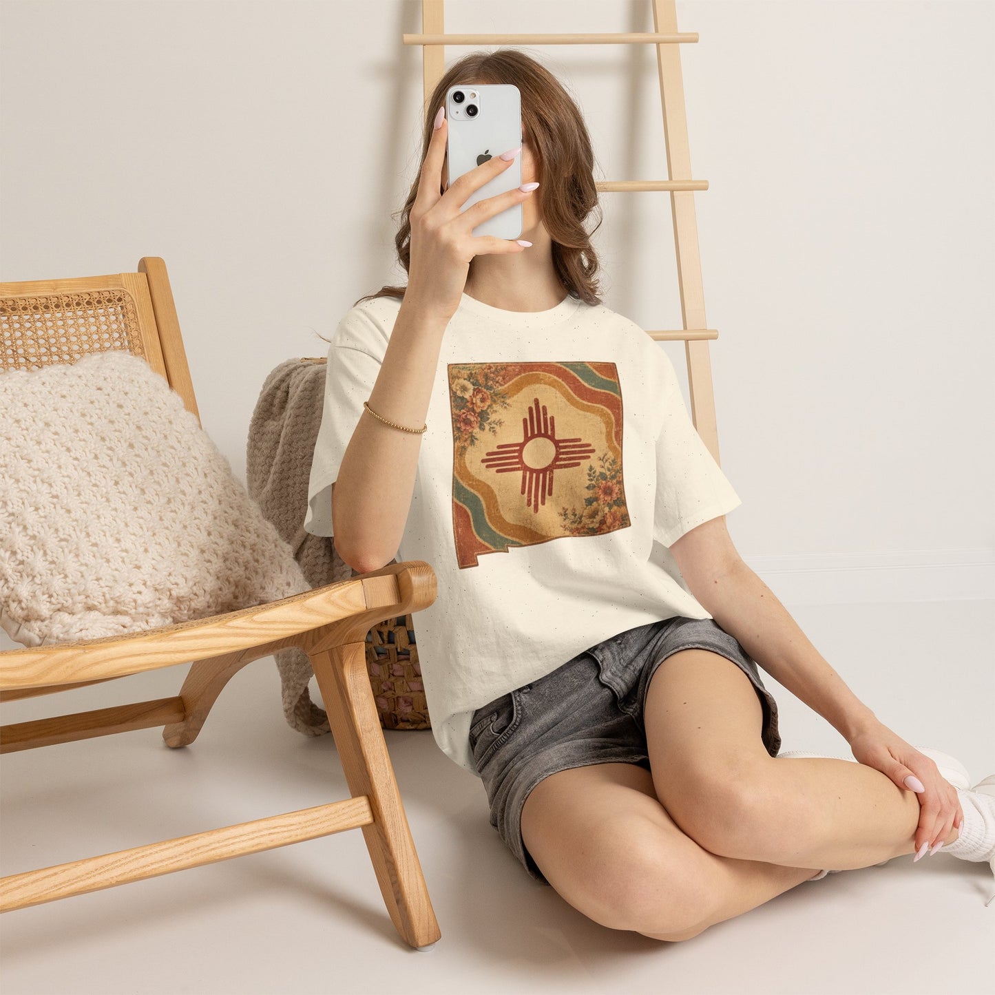 Southwest Zia Symbol Tee — Vintage Floral Desert Graphic T-Shirt