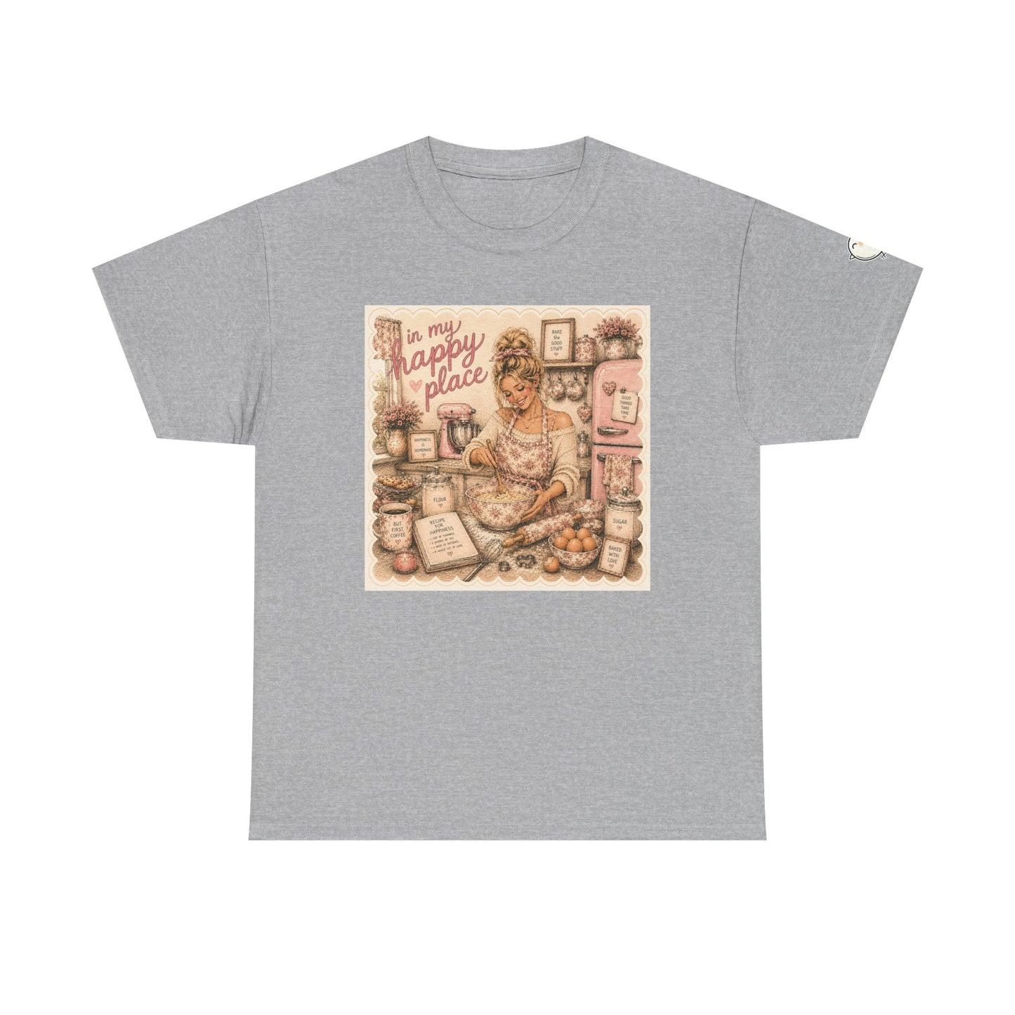 Kitchen Cozy T‑Shirt — "This Is My Happy Place" Baking Vintage Graphic Tee