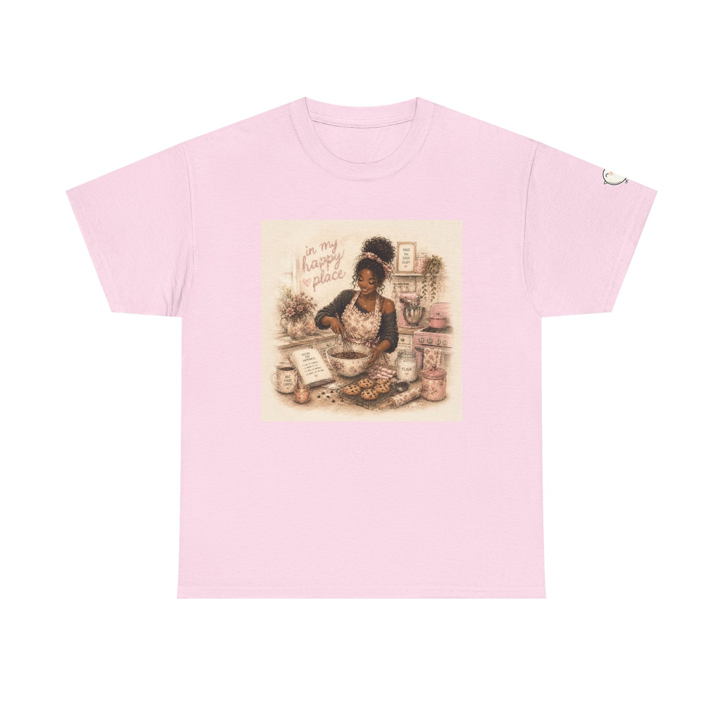 Cute Black Woman Baking T‑Shirt — "My Happy Place" Graphic Tee