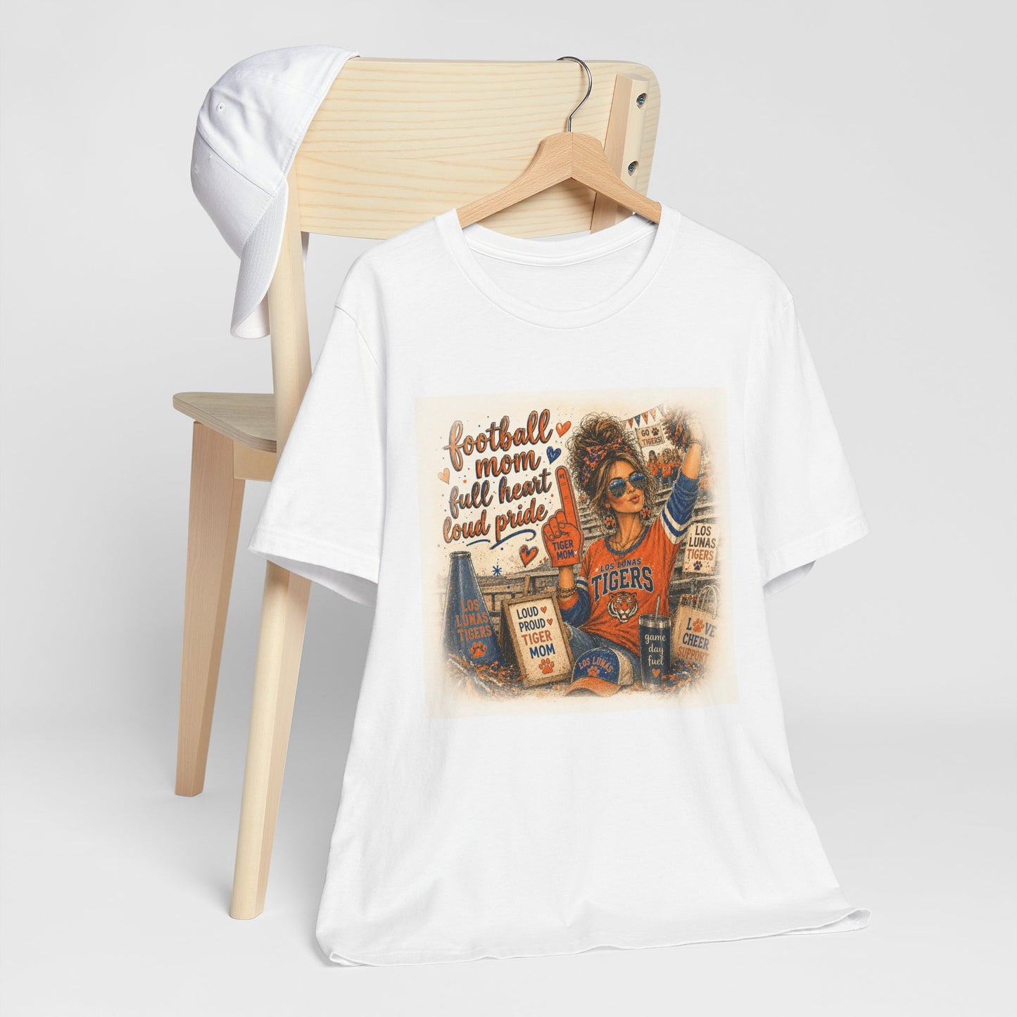Football Mom T‑Shirt – "Football Mom Full Heart Loud Pride" Vintage Game Day Tee
