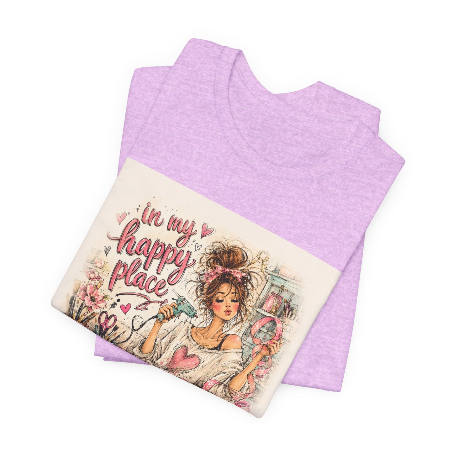Happy Place Tee — Crafty Girl Self-Care Graphic T-Shirt