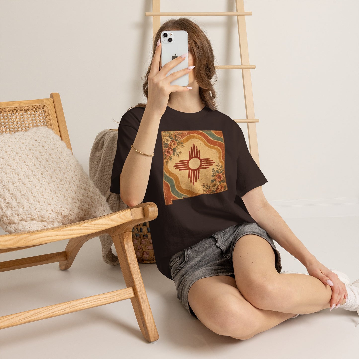 Southwest Zia Symbol Tee — Vintage Floral Desert Graphic T-Shirt