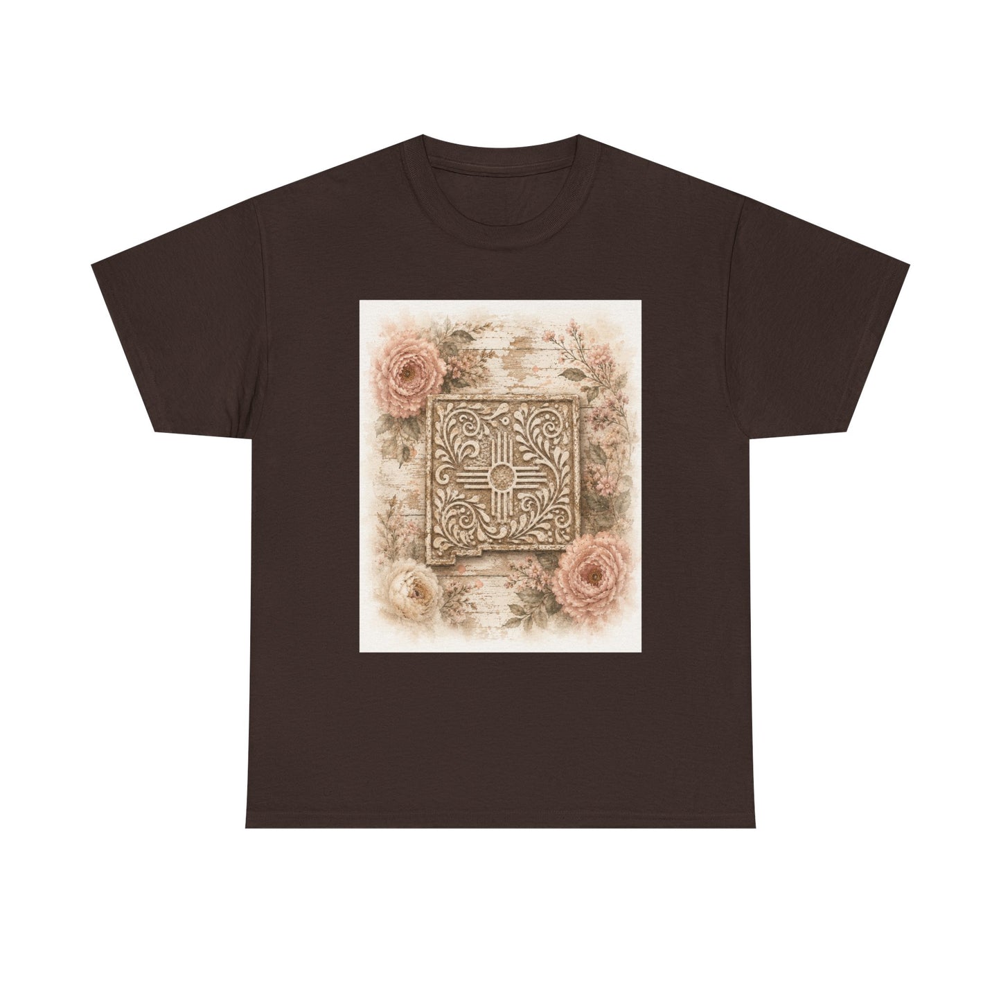 New Mexico Zia Pink Floral Tile Vintage Graphic Tee