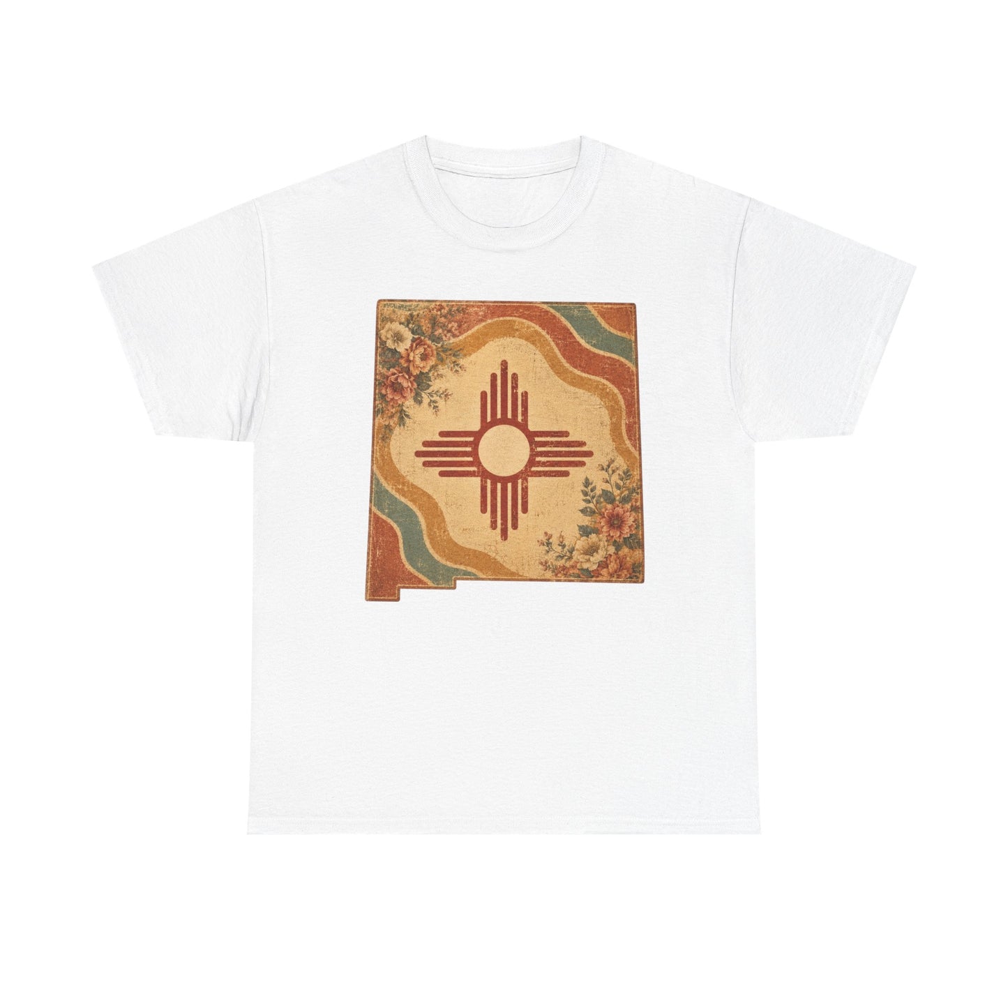 Southwest Zia Symbol Tee — Vintage Floral Desert Graphic T-Shirt