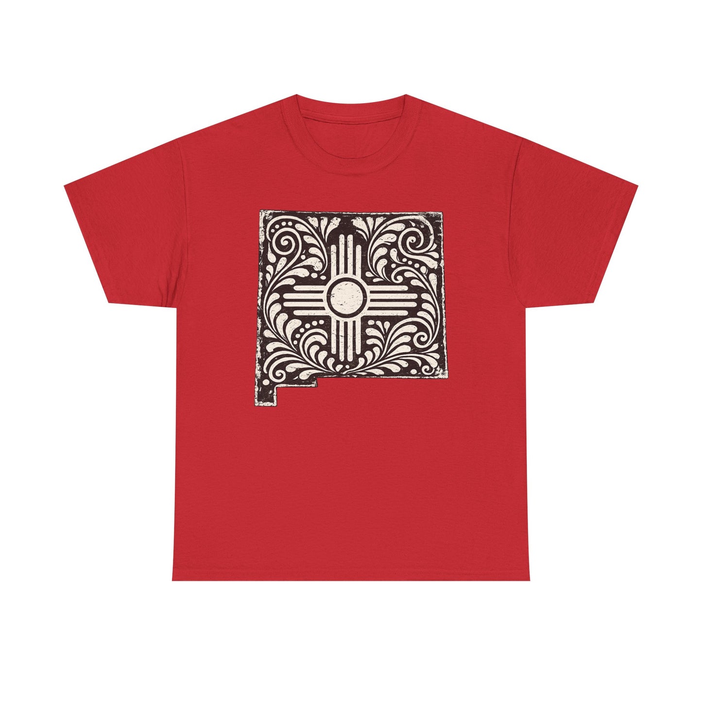 New Mexican Zia Tile Graphic Tee — Vintage Ornamental Southwest Motif - Black