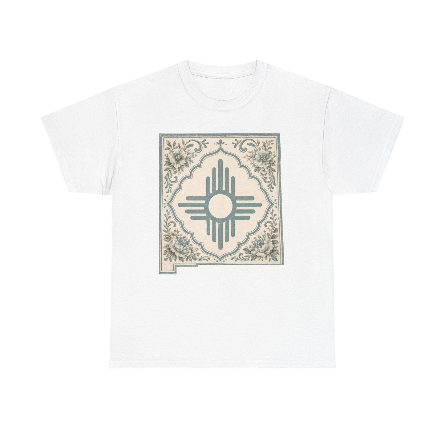 Zia Sun Tile Graphic Tee — Southwestern Boho Cotton T-Shirt