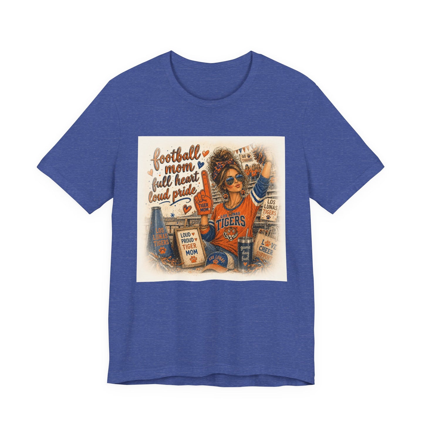 Football Mom T‑Shirt – "Football Mom Full Heart Loud Pride" Vintage Game Day Tee
