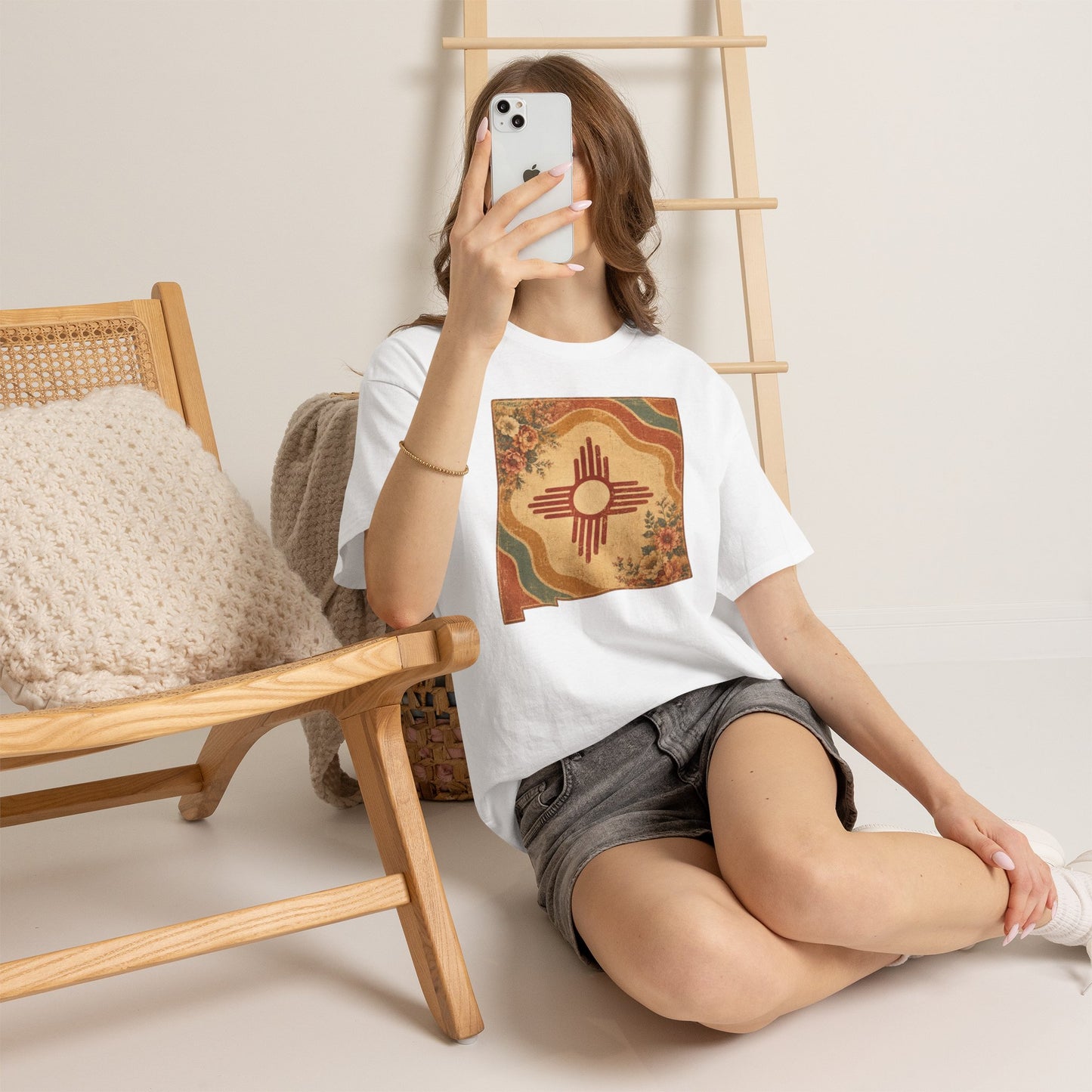 Southwest Zia Symbol Tee — Vintage Floral Desert Graphic T-Shirt