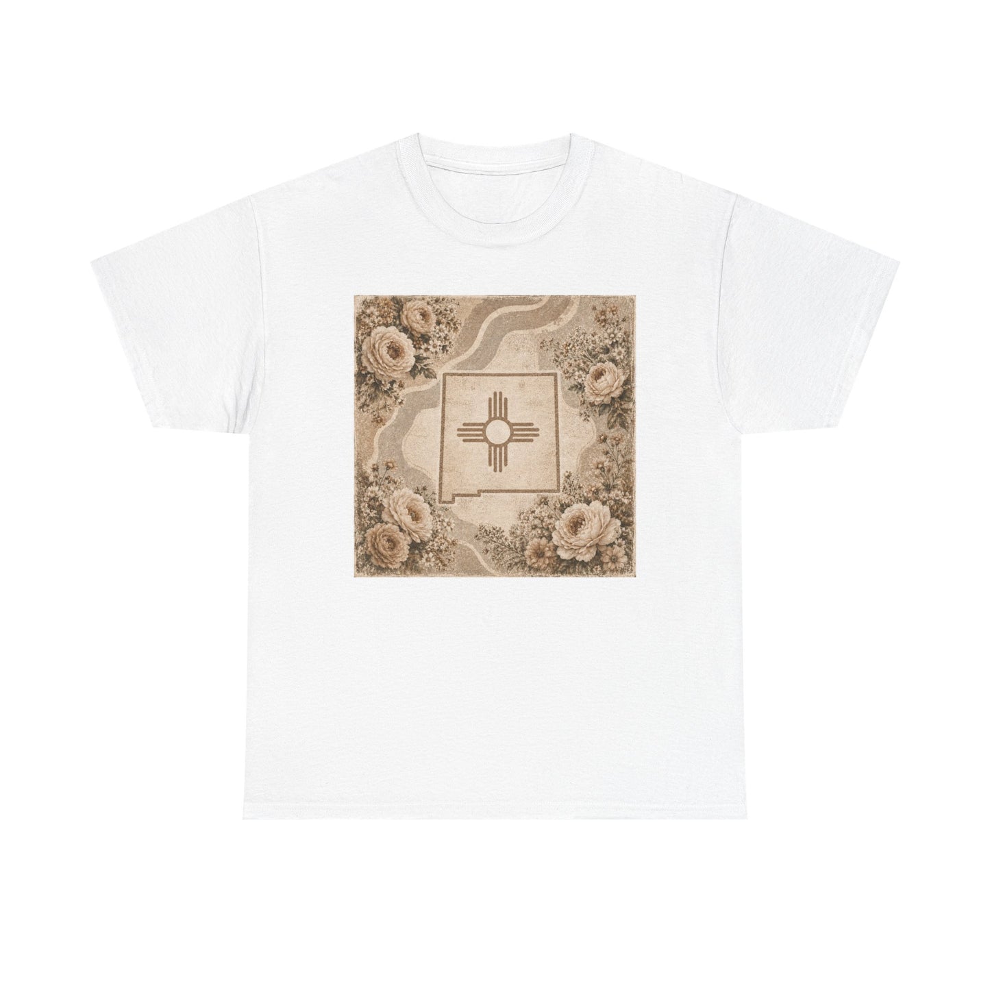 New Mexico  Zia Floral T‑Shirt — Vintage Desert Sun Graphic Tee