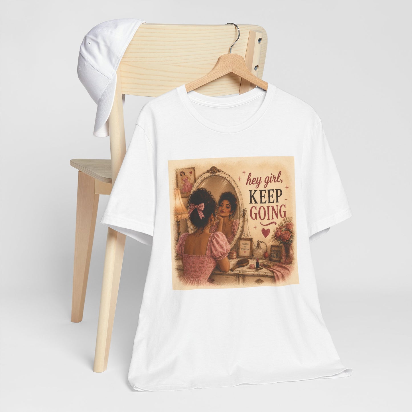 Keep Going Tee — 'Hey Girl, Keep Going' Motivational Graphic T-Shirt - Pink