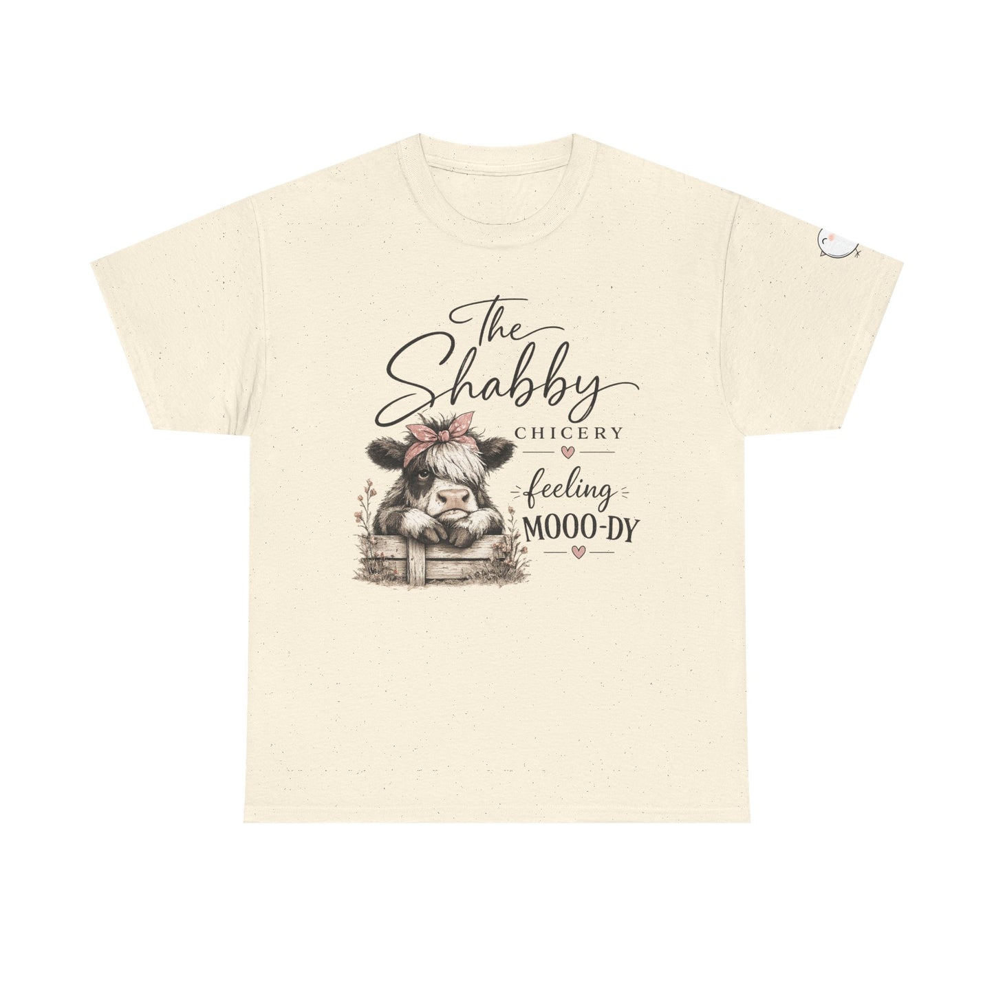 T-Shirt — “The Shabby Chicery Feeling Moo-dy” Cute Cow Graphic Tee