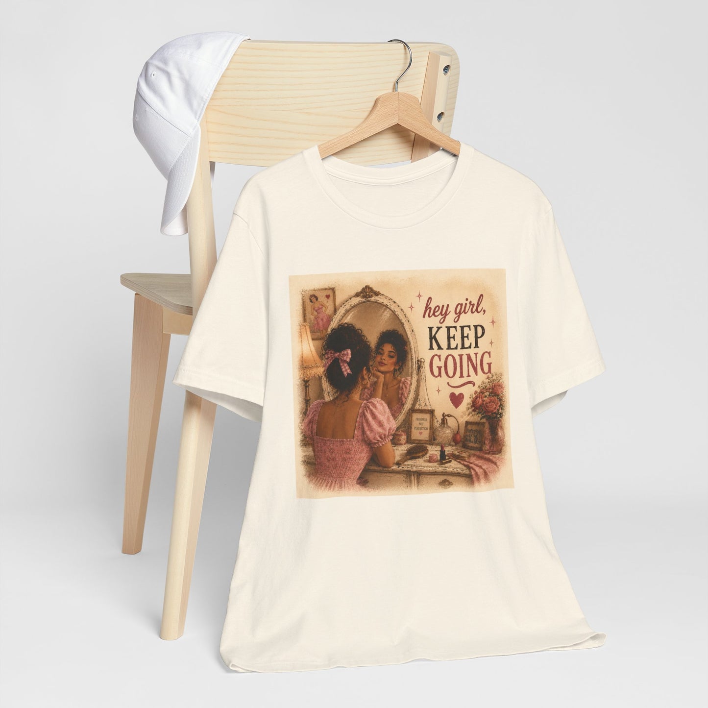 Keep Going Tee — 'Hey Girl, Keep Going' Motivational Graphic T-Shirt - Pink
