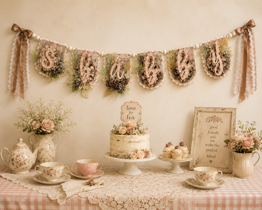 Shabby Chic Handmade Ribbon Banner