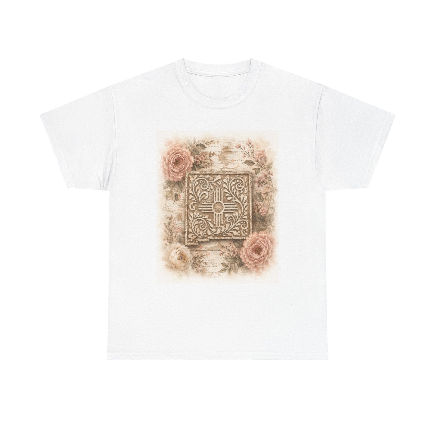 New Mexico Zia Pink Floral Tile Vintage Graphic Tee