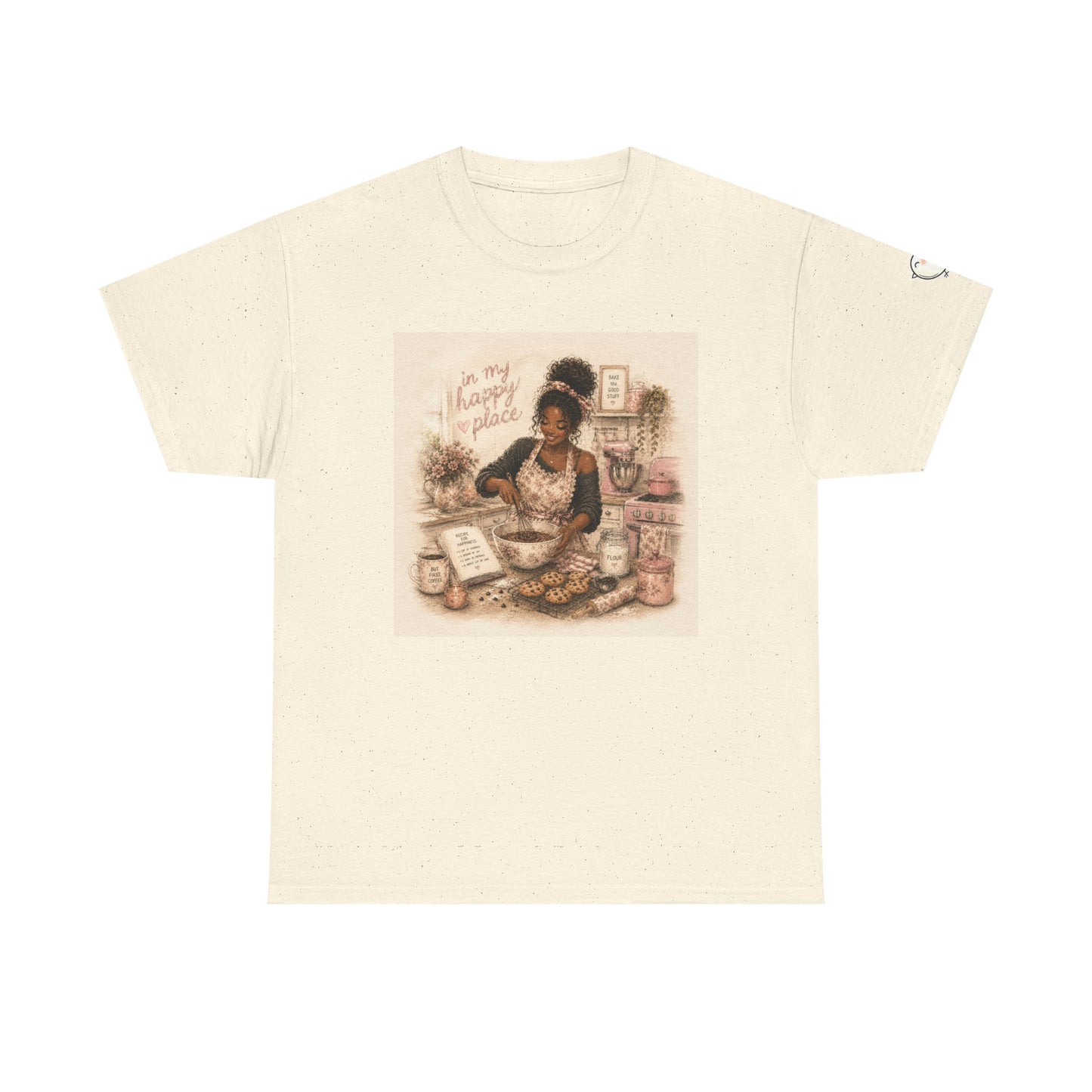 Cute Black Woman Baking T‑Shirt — "My Happy Place" Graphic Tee