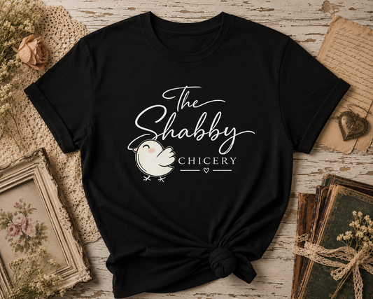 The Shabby Chicery Chick Tee — Cute Pastel Logo Cotton T-Shirt - Dark colors