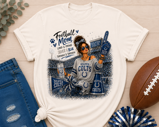 Football Mom Colts T-Shirt - Proud Mom Game Day Tee