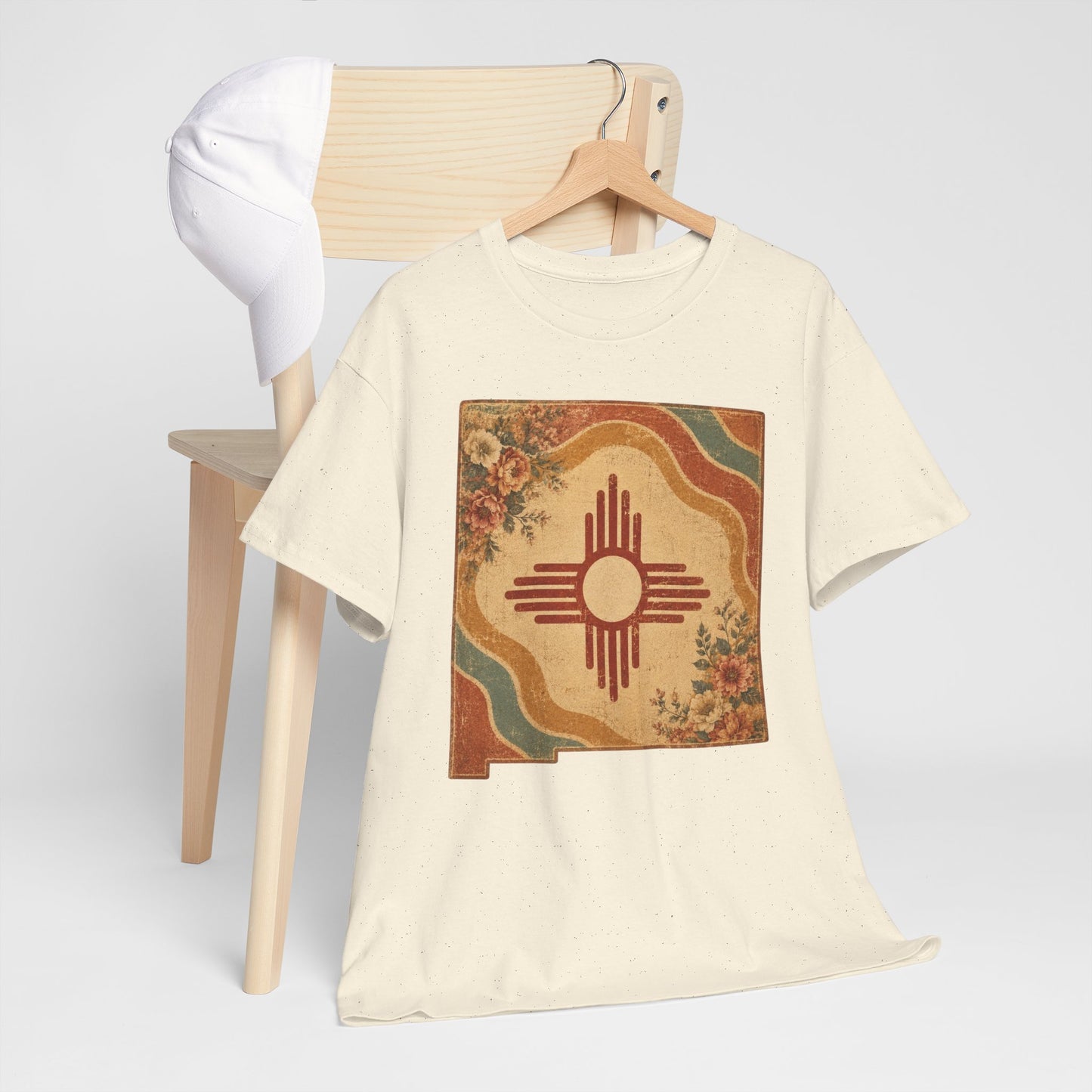 Southwest Zia Symbol Tee — Vintage Floral Desert Graphic T-Shirt