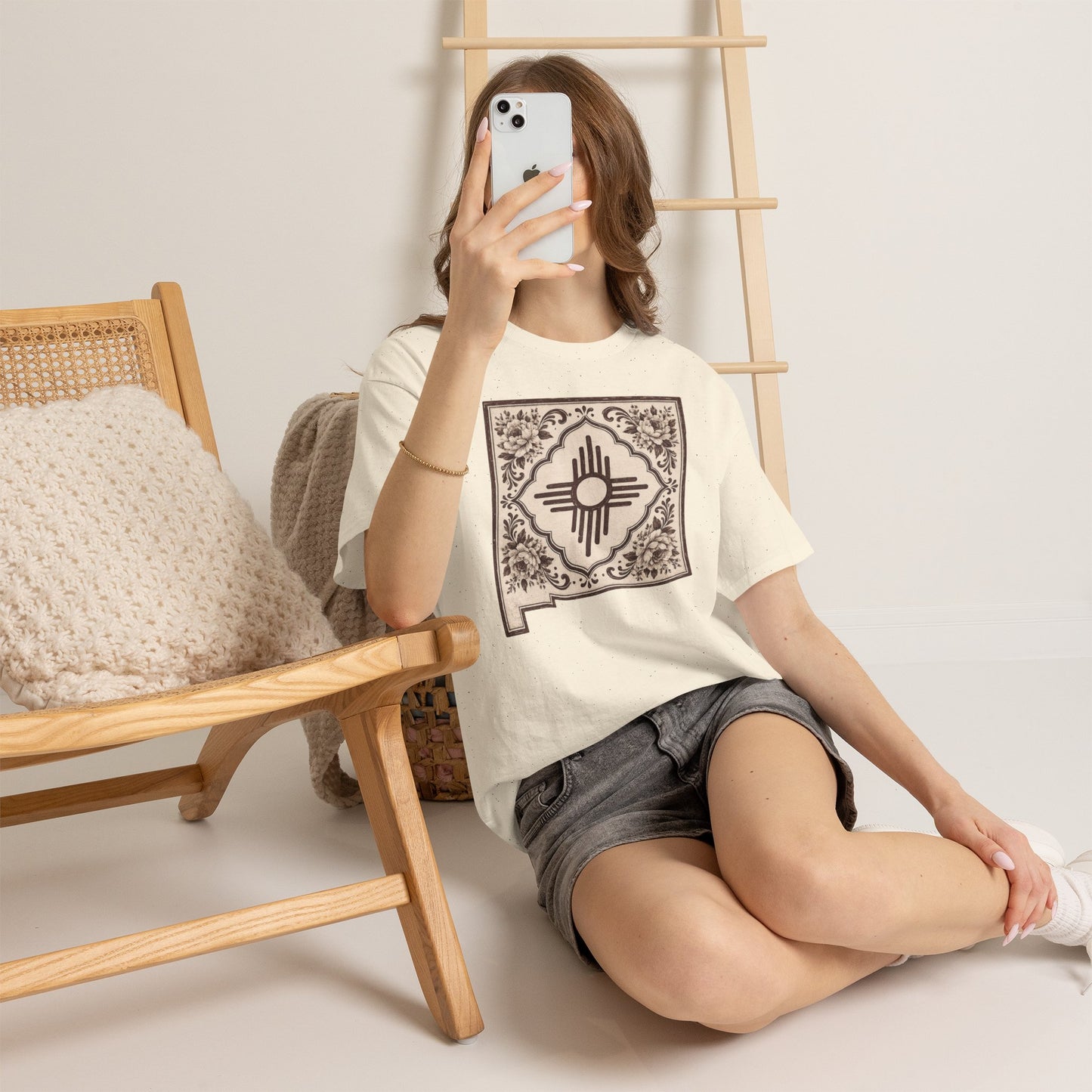 Zia Tile Graphic Tee — Southwestern Floral State Pride T-Shirt
