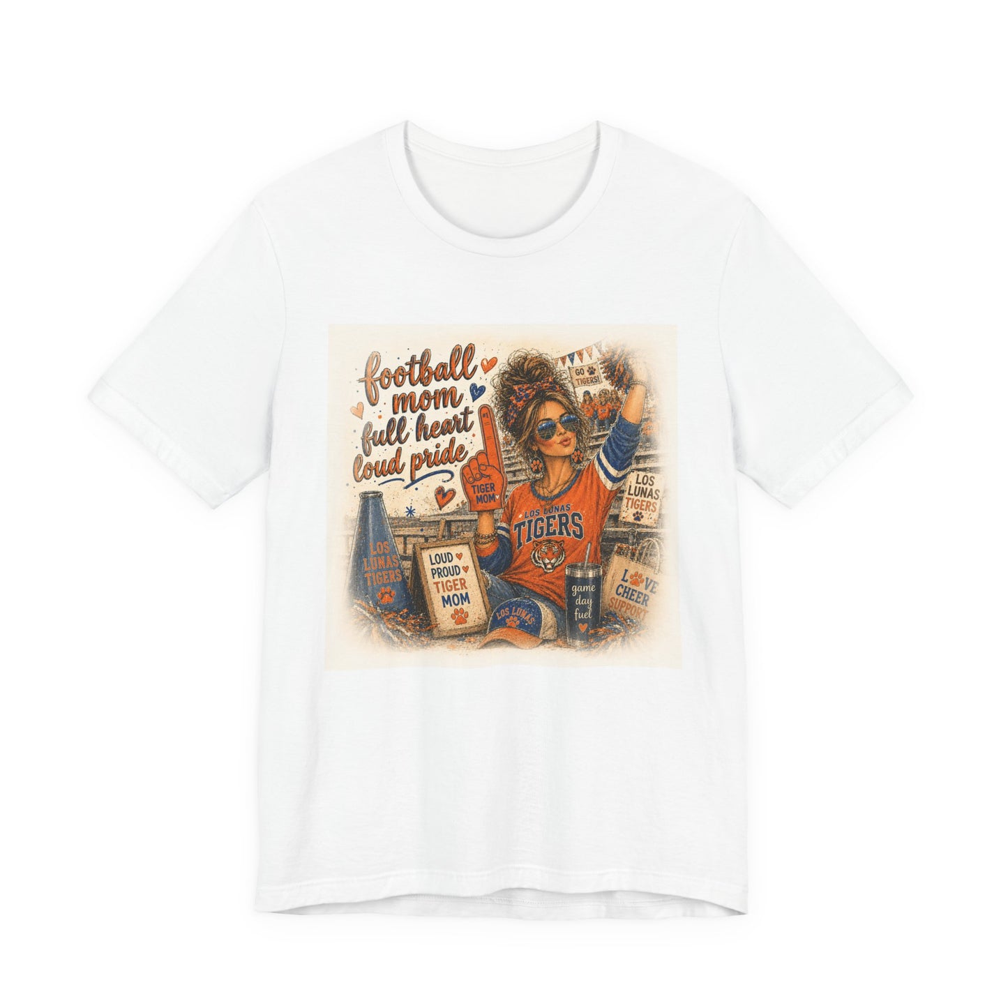 Football Mom T‑Shirt – "Football Mom Full Heart Loud Pride" Vintage Game Day Tee