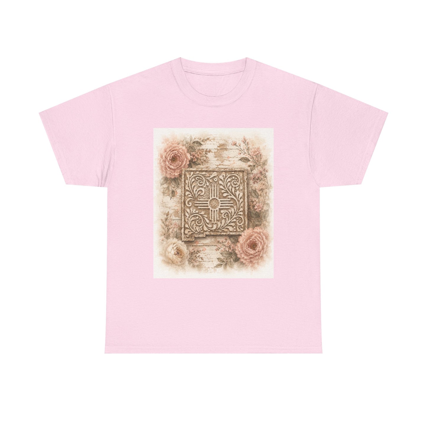 New Mexico Zia Pink Floral Tile Vintage Graphic Tee