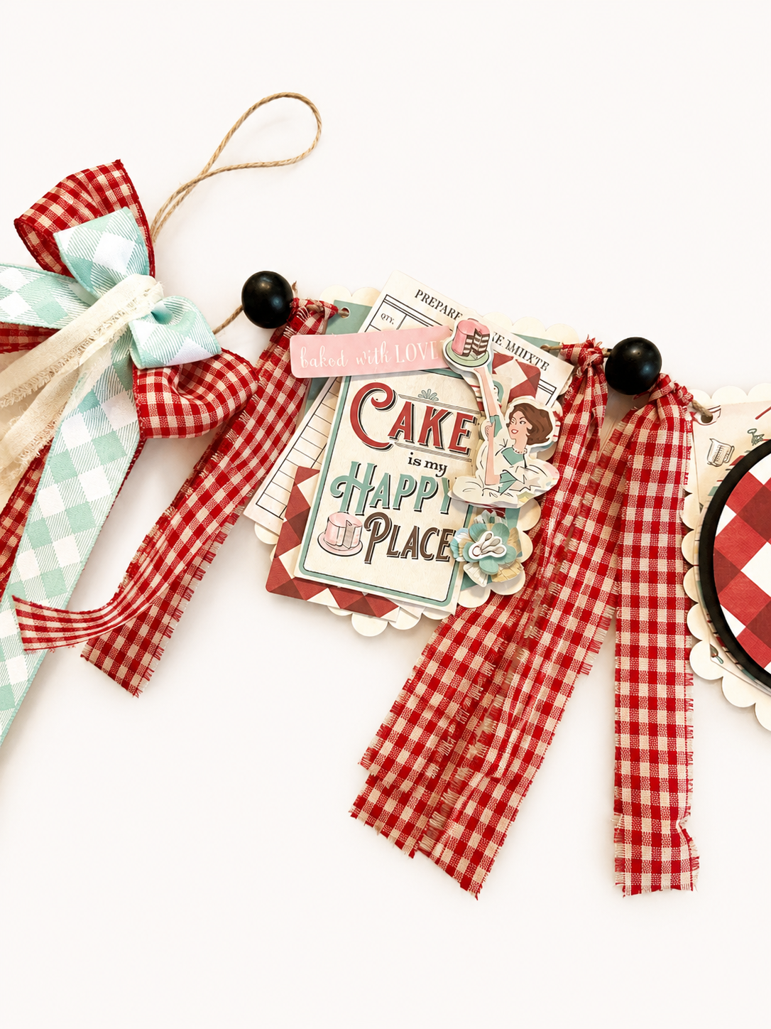 Retro Cake Handmade Ribbon Banner | Cake Table decor