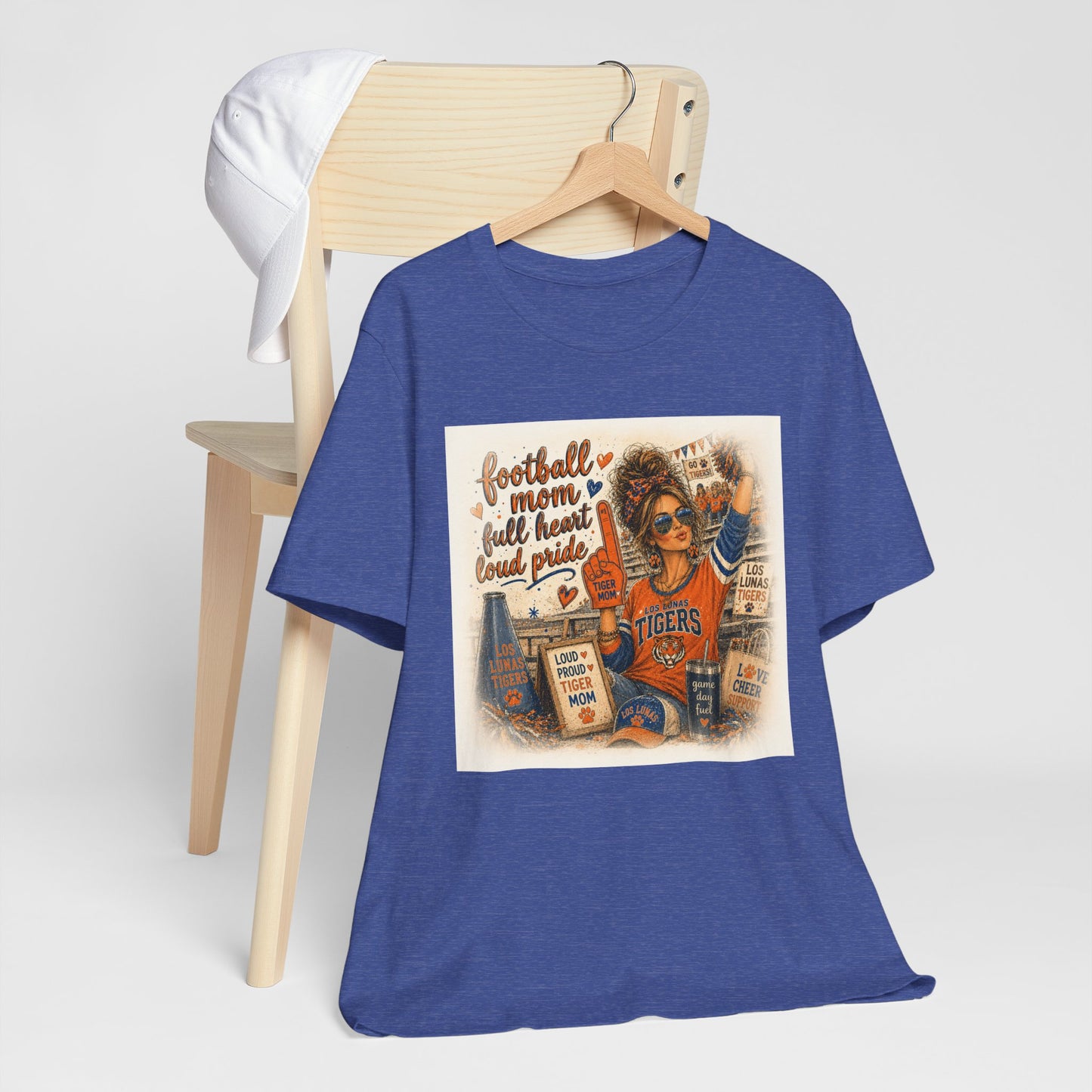 Football Mom T‑Shirt – "Football Mom Full Heart Loud Pride" Vintage Game Day Tee