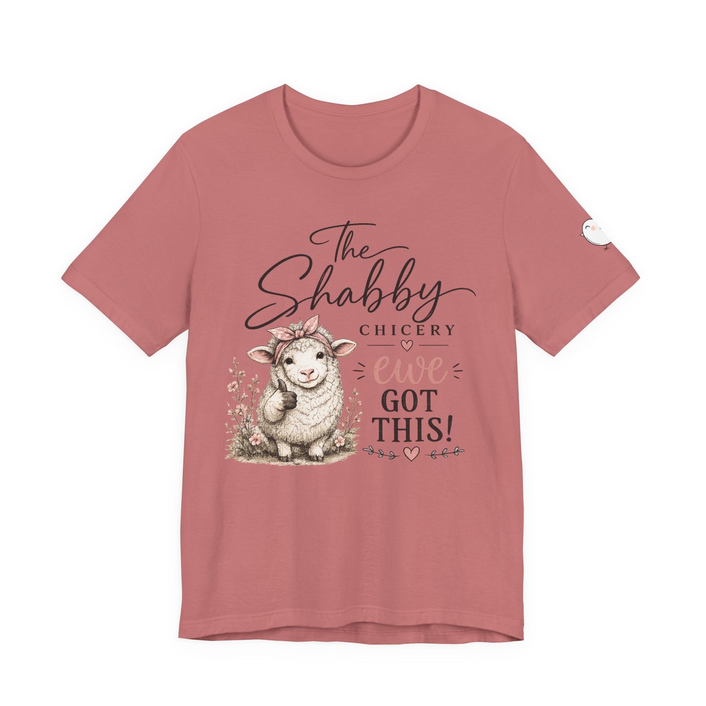 Shabby Chic “Ewe Got This!” Tee — Cute Floral Sheep Graphic T-Shirt
