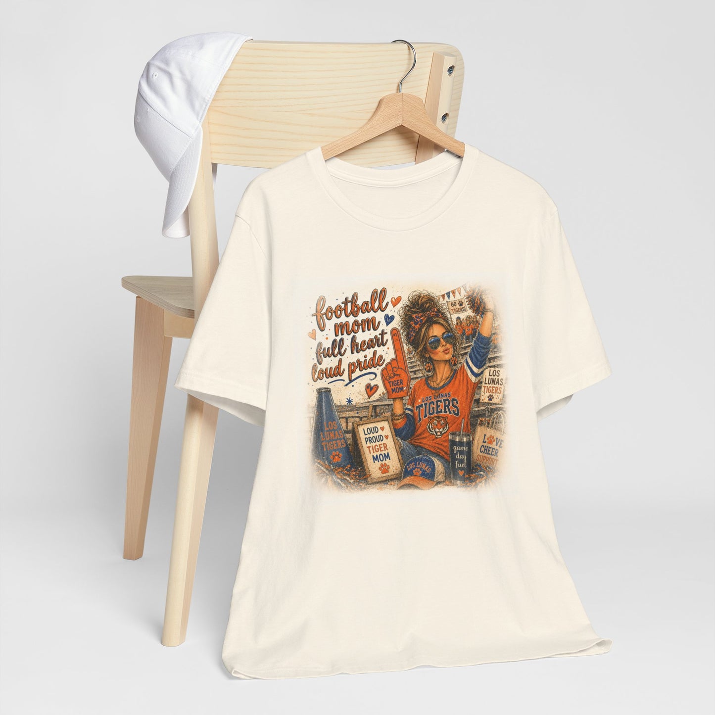 Football Mom T‑Shirt – "Football Mom Full Heart Loud Pride" Vintage Game Day Tee