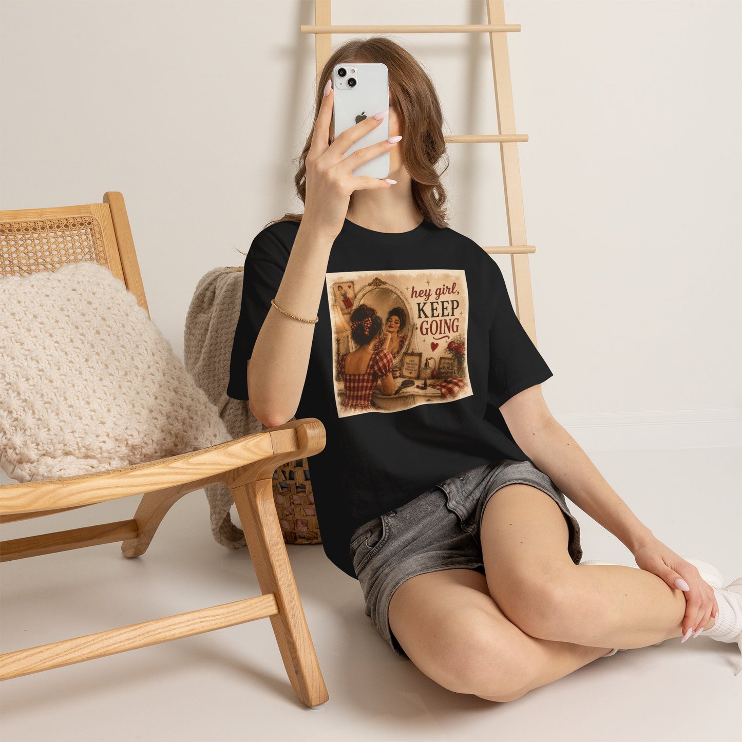 Keep Going Vintage Graphic Tee — “Hey Girl, Keep Going” Inspirational Shirt