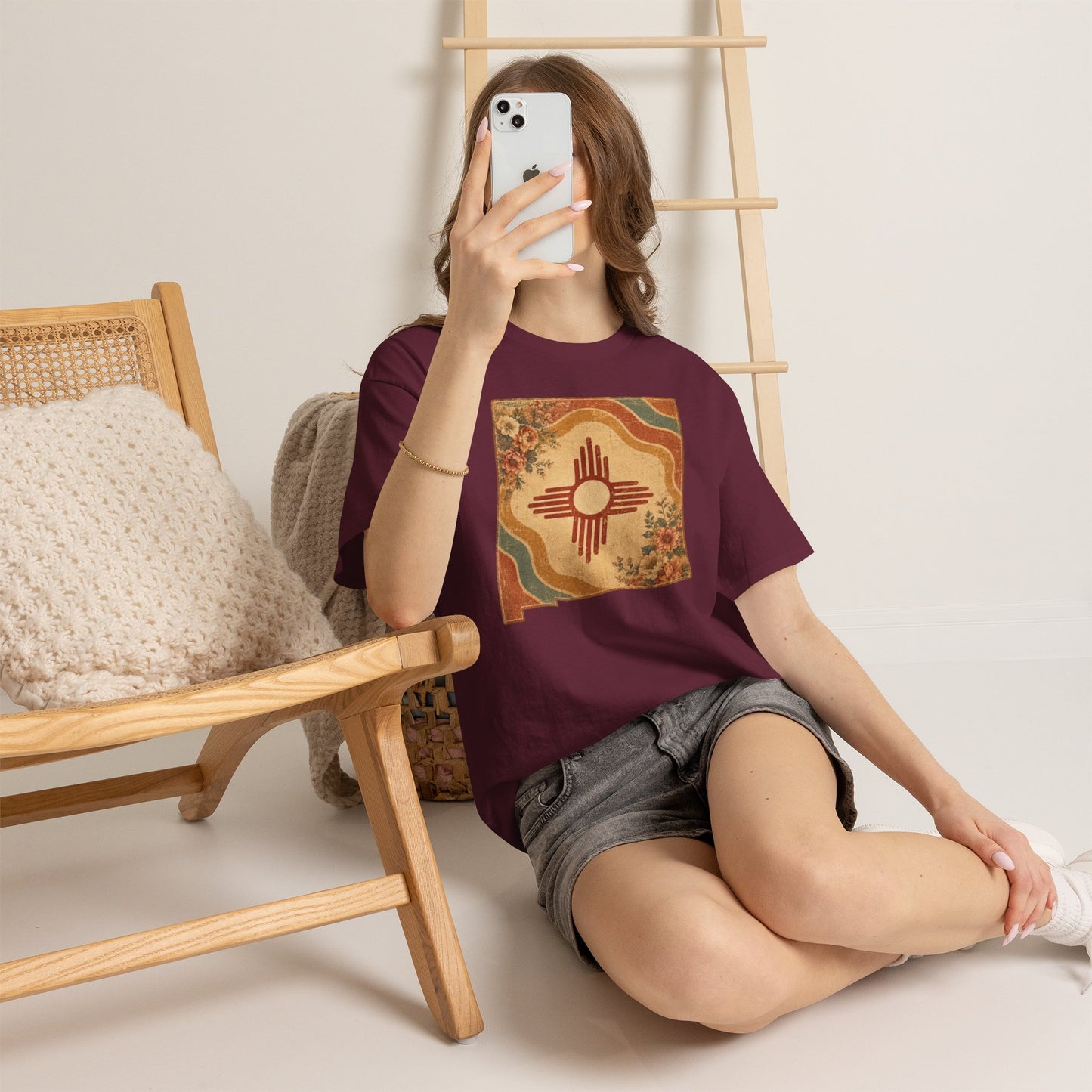 Southwest Zia Symbol Tee — Vintage Floral Desert Graphic T-Shirt