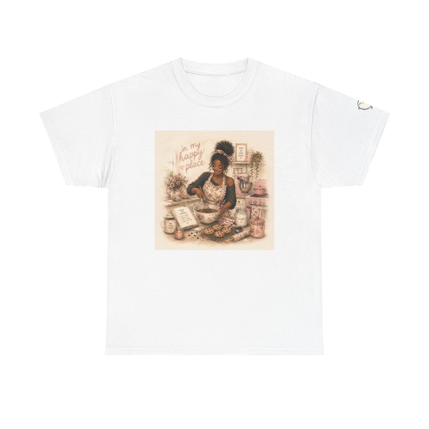 Cute Black Woman Baking T‑Shirt — "My Happy Place" Graphic Tee