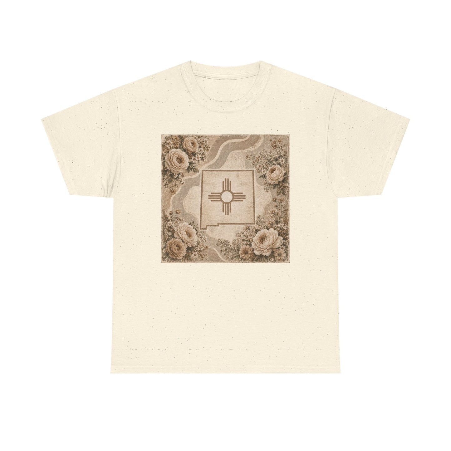 New Mexico  Zia Floral T‑Shirt — Vintage Desert Sun Graphic Tee