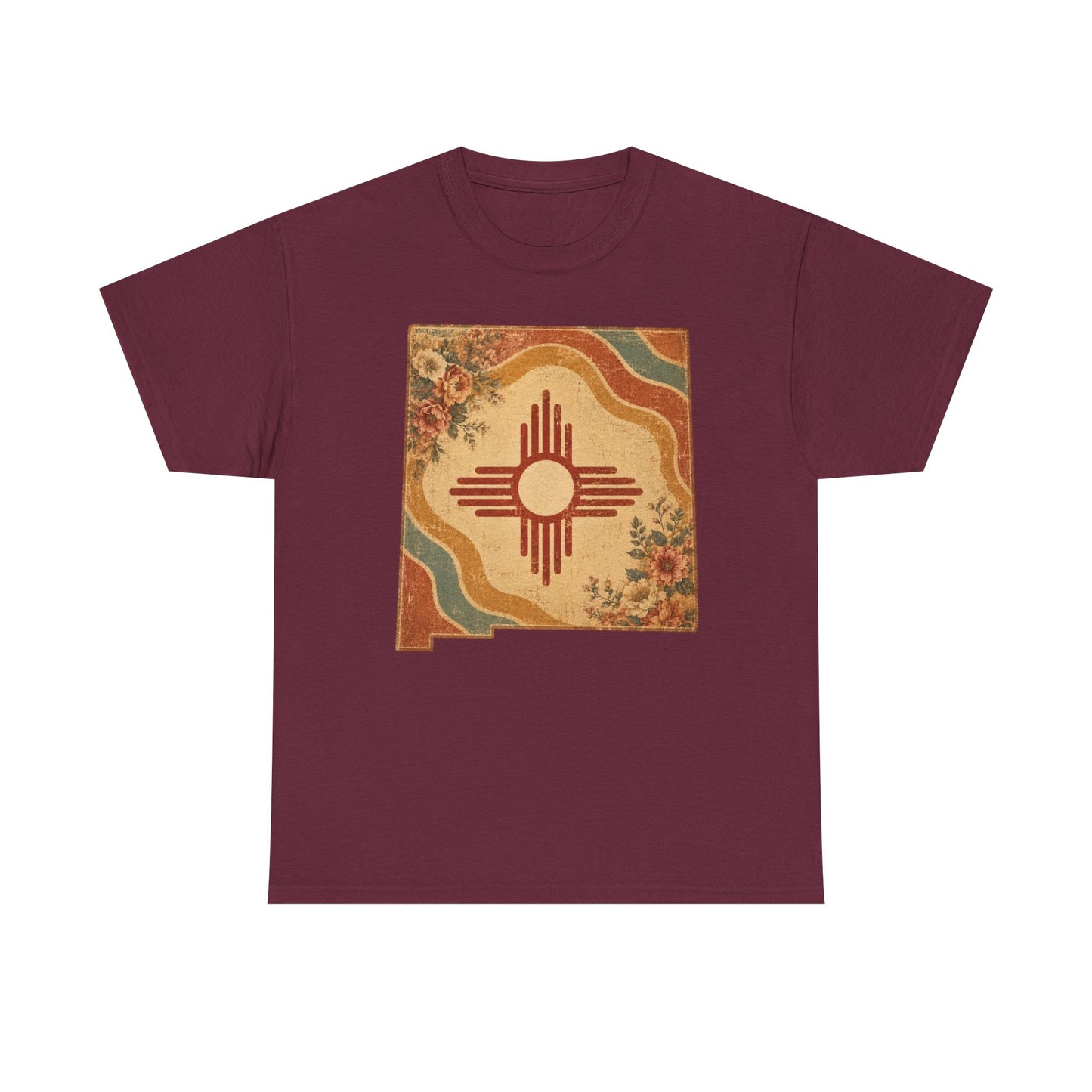 Southwest Zia Symbol Tee — Vintage Floral Desert Graphic T-Shirt