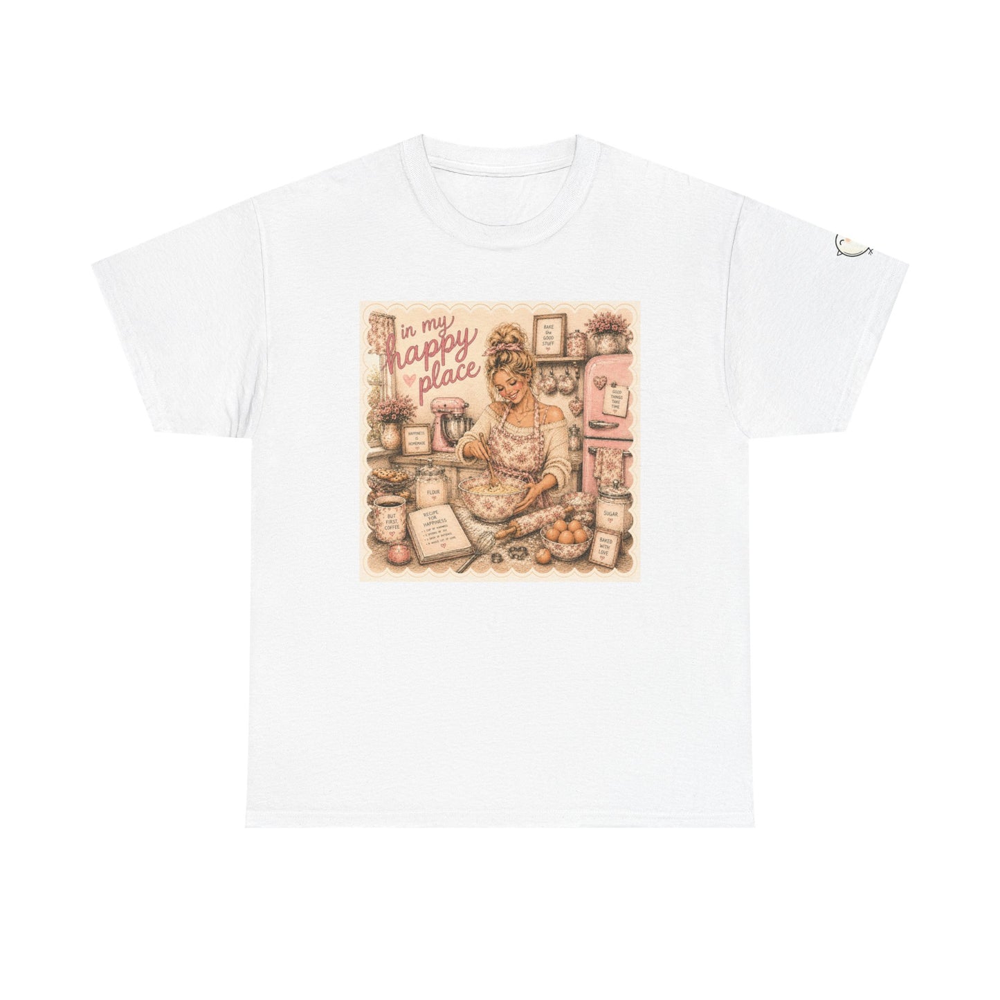 Kitchen Cozy T‑Shirt — "This Is My Happy Place" Baking Vintage Graphic Tee