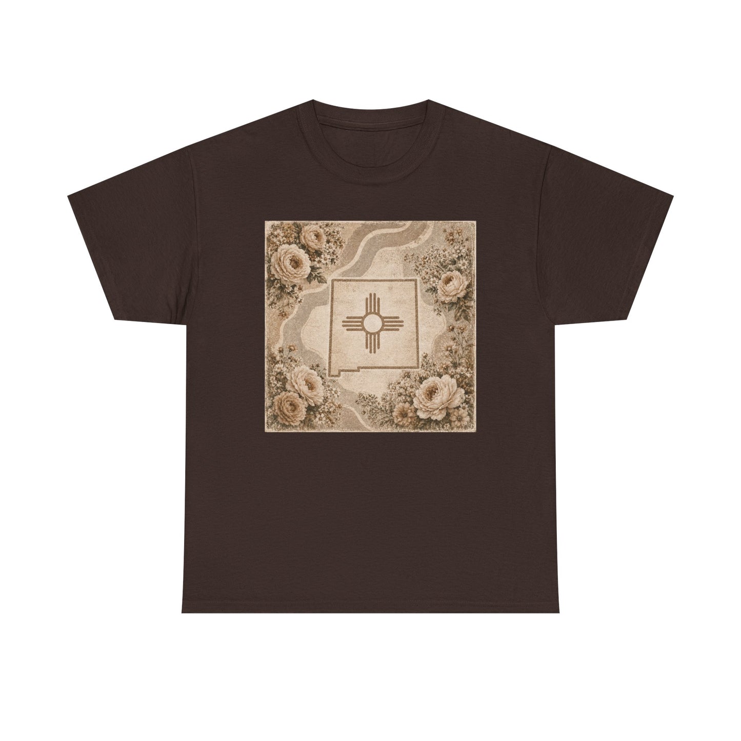New Mexico  Zia Floral T‑Shirt — Vintage Desert Sun Graphic Tee